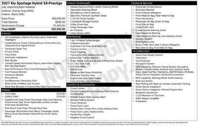 2027 Kia Sportage Hybrid SX-Prestige