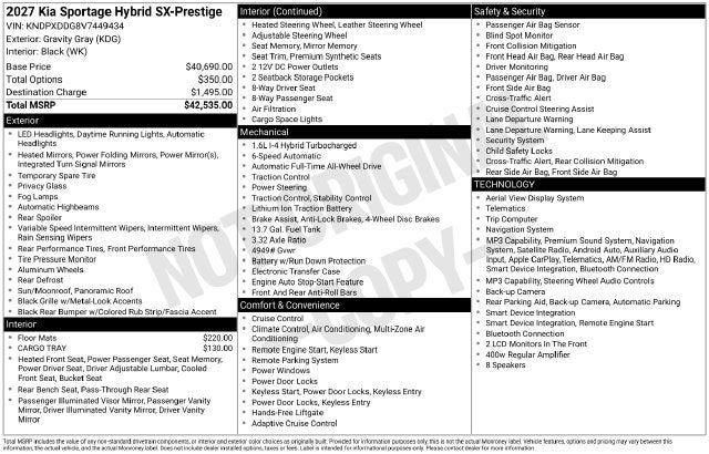 2027 Kia Sportage Hybrid SX-Prestige