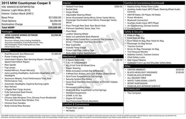 2015 MINI Cooper S Countryman Base