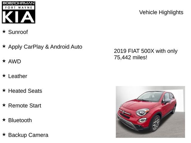 2019 FIAT 500X Trekking