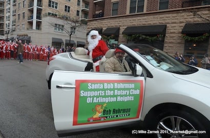 charity santa in car